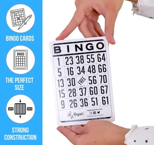 Miniatura 2 de Regal Bingo - Hojas de bingo clásicas de solo 6 x 4 pulgadas, hojas de bingo blancas reutilizables para noches de juegos familiares, fiestas