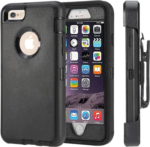 Miniatura 5 de Funda para iPhone 8 y iPhone 7, resistente, con función atril, protector de pantalla integrado, 4 en 1, fuerte y resistente a prueba de golpes