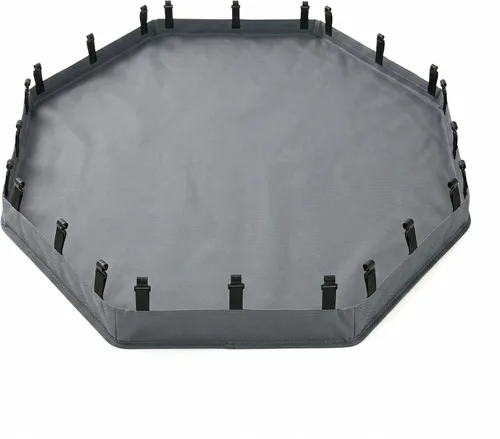 Miniatura 11 de PJYuCien Corralito octogonal para perros con cubierta superior y almohadilla inferior, bolígrafo de ejercicio plegable de metal, 8 paneles de 24