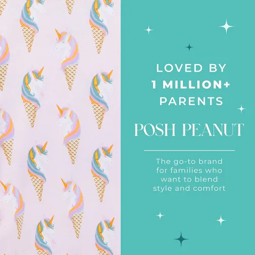 Miniatura 44 de Posh Peanut Pijamas para niñas, suaves, de viscosa de bambú para niños, pijamas a juego de manga larga para niñas
