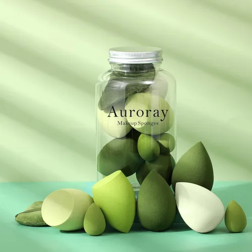 Miniatura 7 de Juego de 14 esponjas de maquillaje, mezclador de esponjas de belleza con 4 borlas de polvo y 4 mini esponjas de maquillaje, regalo del día de San