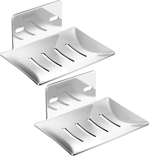 Miniatura 7 de Jabonera montada en la pared, jabonera de baño para ducha, acero inoxidable 304 montado en la pared, soporte para jabón para baño y cocina
