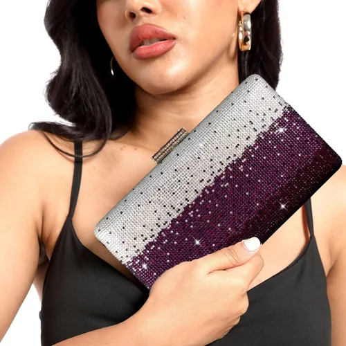 Miniatura 2 de Boutique De FGG Elegantes bolsos de noche de cristal para mujer, caja de fiesta formal, embrague, boda, diamantes de imitación, bolso de novia