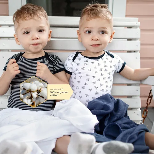 Miniatura 16 de Burt's Bees Baby Body de algodón orgánico – Bebé niño y niña manga corta y larga de una pieza, 5