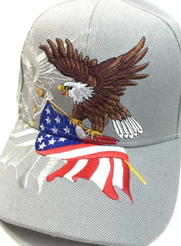 Miniatura 3 de Bandera patriótica de Estados Unidos de América, rojo, blanco, azul, estrellas voladoras, pájaros, gorra de béisbol, bordado 3D
