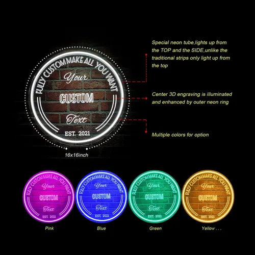 Miniatura 5 de Letrero de neón personalizado, letrero LED personalizado con nombre, decoración de pared de acrílico, para el hogar, dormitorio, boda, cumpleaños