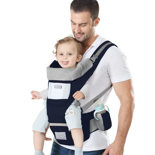 Portabebés ergonómico para bebés con asiento de cadera, bolsa de canguro, portabebés suave para recién nacidos a niños pequeños de 7 a 45 libras,