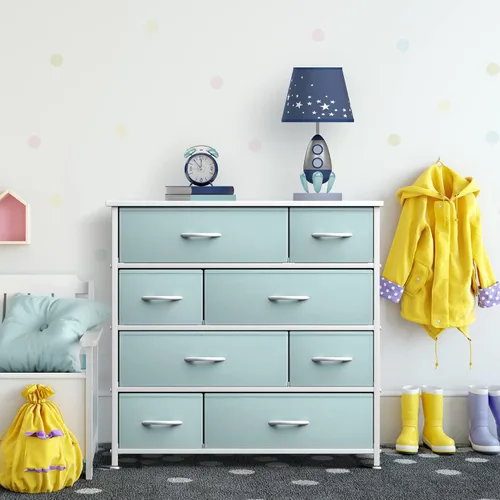 Miniatura 6 de Sorbus Cómoda con 8 cajones – Cómoda de almacenamiento de muebles para niños, adolescentes, dormitorio, guardería, sala de juegos, ropa, juguetes
