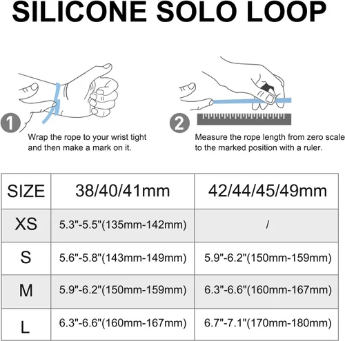 Miniatura 6 de Silicone Braided Solo Loop Compatible with Apple Watch Band 38mm 40mm 41mm 42mm 44mm 45mm 46mm 49mm, Stretchy Elastic Sport Strap Compatible for