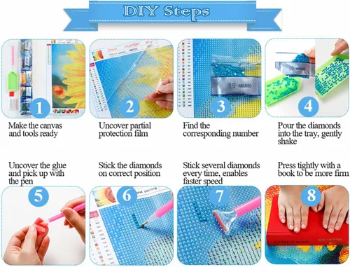 Miniatura 7 de Eiazuiks Kits de pintura de diamantes para adultos, elefante 5D DIY kits de arte de diamantes de perforación completa puntos de diamantes para G2978