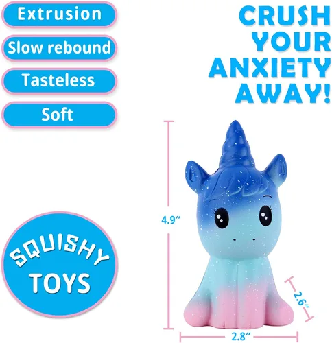 Miniatura 4 de Anboor Juguetes de unicornio para niños y adultos, 3 piezas, juguetes de unicornio de levantamiento lento, comida suave, alivio del estrés, juguete