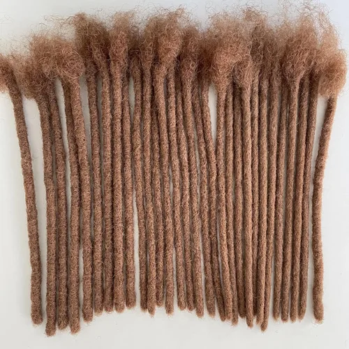Miniatura 30 de Extensiones de cabello humano con 10 hebras de 6 pulgadas, 100 % hechas a mano, extensiones permanentes de rastas para mujeres y hombres, se pueden