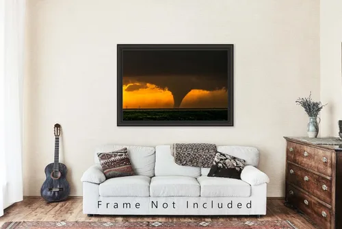 Miniatura 5 de Storm Photography Print (Not Framed) Picture of Tornado Silhouette at Sunset on Stormy Evening in Kansas Thunderstorm Wall Art Nature Decor (4" x 6")