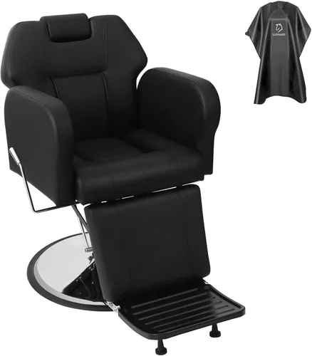 Miniatura 15 de Silla de peluquería hidráulica reclinable silla de peluquería sillas de peluquería silla de pelo 360 grados giratoria sillas de peluquería para Negro