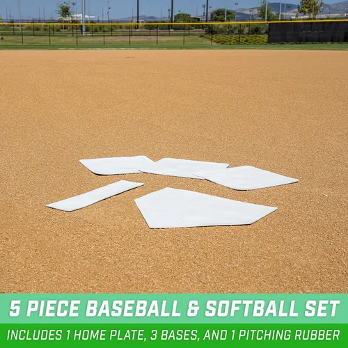 Miniatura 2 de GoSports - Juego de base de béisbol y sóftbol de 5 piezas, bases de goma para niños y adultos