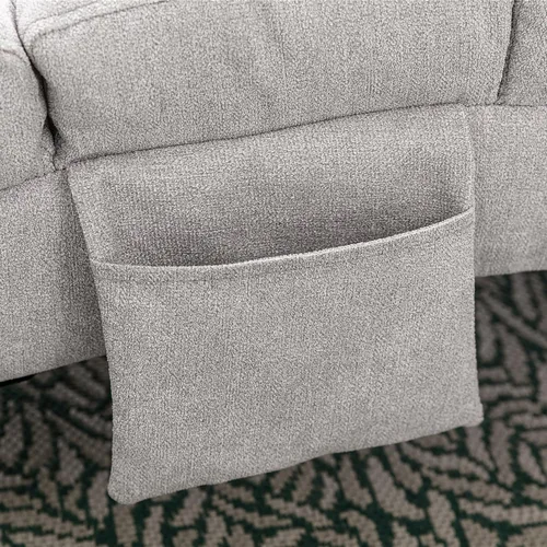 Miniatura 5 de Sillón de masaje, sofá reclinable eléctrico de lino con control remoto, silla tapizada con función de masaje y calor lumbar para oficina o sala