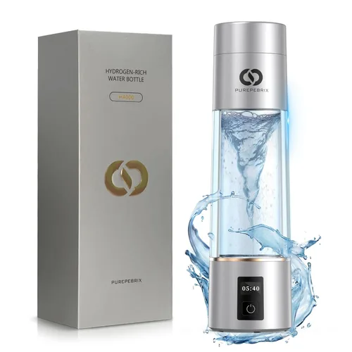 PUREPEBRIX Botella de agua de hidrógeno – Máquina portátil de agua de hidrógeno 6400 PPB certificada por IHSA – Regalo de salud para padres, agua de