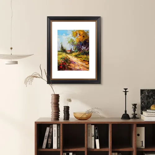 Miniatura 2 de Golden State Art, Marco de fotos negro de 11 x 14 pulgadas con borde burdeos y dorado, tapete blanco para fotos o fotos de 8 x 10 pulgadas y cristal