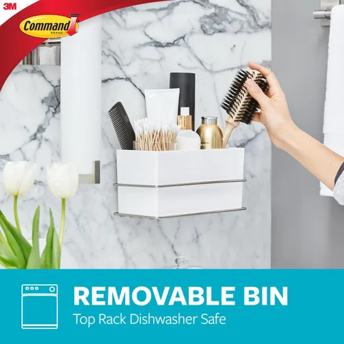 Miniatura 5 de Command Organizador de pared y gabinete con tiras resistentes al agua, organiza tu baño, embalaje fácil de abrir