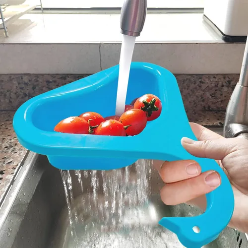 Miniatura 8 de Cesta de drenaje para fregadero de cocina, cesta de drenaje de cisne para fregadero de cocina, estante escurridor multifuncional triangular, filtro