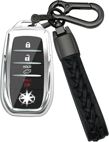 Miniatura 8 de Kirsnda para llavero Toyota, estuche con cadena, Funda protectora de TPU de 360 grados compatible con Venza 2021-2022, RAV4 Prime, Sienna, Land Negro