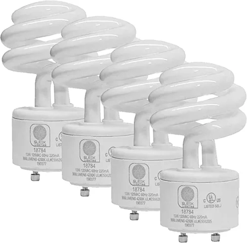 Miniatura 9 de Base de bombilla CFL GU24 espiral T2 de 13 vatios 2700 K 900 lm - Bombilla de luz aprobada por UL de 120 V 60 Hz - Mini espiral de bloqueo giratorio