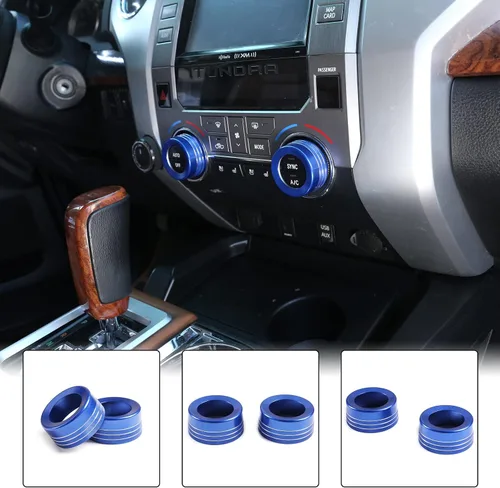Miniatura 6 de Aunginsy Cubierta de Botón de Interruptor de Aire Acondicionado de Aluminio Compatible con Toyota Tundra 2014-2021, Interruptor de Botón de Control
