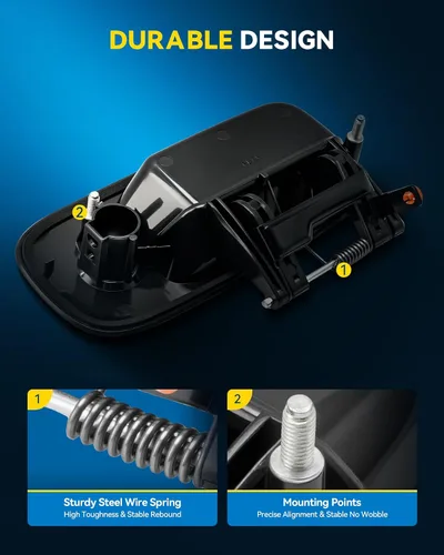Miniatura 4 de PHILTOP Manija de puerta exterior 3 piezas delantera izquierda y derecha y trasera derecha para Chevy Express 1500/2500/3500, reemplaza # 79320