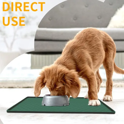 Miniatura 3 de Ptlom Mantel individual para mascotas, para perros y gatos, impermeable, de silicona, para alimentos y agua, para perros pequeños, medianos y Verde