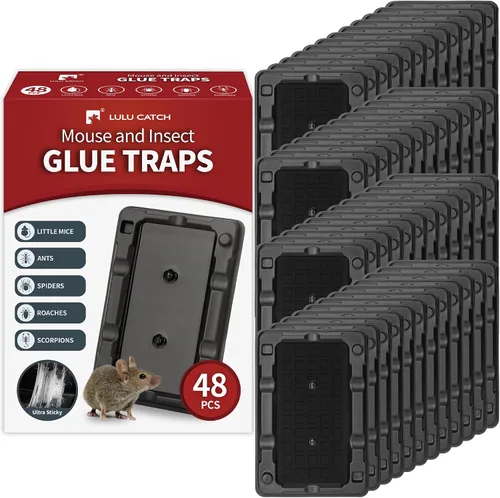 Miniatura 32 de LULUCATCH Trampas para ratones, paquete de 4, trampas de pegamento más grandes y pesadas para ratones, ratas y serpientes, trampas adhesivas