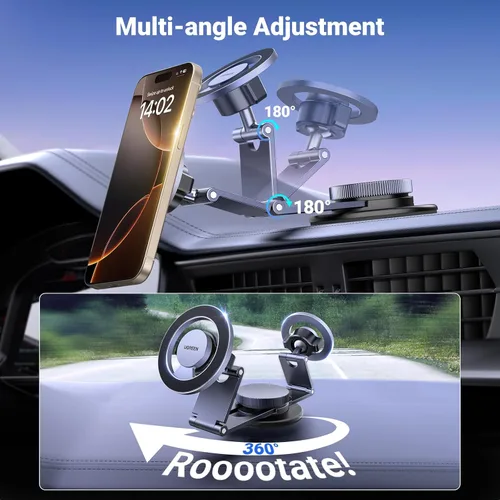 Miniatura 6 de UGREEN Paquete de soporte para teléfono de coche con rotación magnética de montaje de coche Magsafe