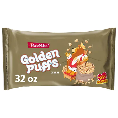 Miniatura 10 de Malt-O-Meal Golden Puffs Cereal para el desayuno, cereal de trigo hinchado endulzado, cereal de tamaño familiar a granel, bolsa de cereales
