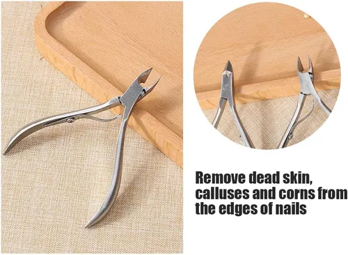Miniatura 3 de Dioche Cortador de cutículas, cortador de cutículas, pinzas de cutícula, de acero inoxidable, para piel muerta, tijeras para pedicura, manicura