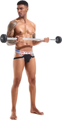 Miniatura 87 de SKYSPER Jock Strap Athletic Supporter para hombres Sexy Jockstrap Ropa interior masculina