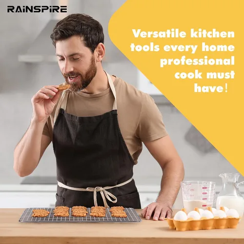Miniatura 7 de Rainspire Rejilla de enfriamiento de acero inoxidable, estantes de enfriamiento resistentes para cocinar y hornear, estante de alambre apto