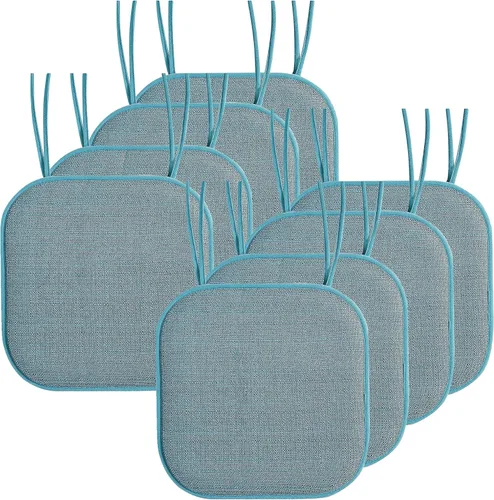 Miniatura 75 de Elegant Comfort Fundas de cojín para silla con lazos y parte trasera de goma antideslizante, espuma viscoelástica gruesa, almohadilla de cojín