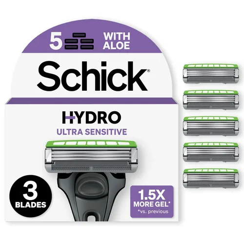 Miniatura 2 de Schick Hydro Ultra Sensitive - Recambios de maquinilla de afeitar para hombres, incluye 5 recambios de cuchillas de afeitar, cuchillas de afeitar
