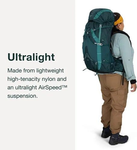 Miniatura 4 de Osprey Eja 48 Mochila ultraligera para mujer Verde azulado profundo