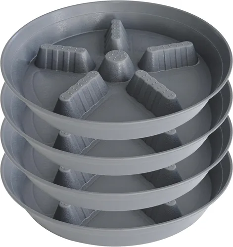 Miniatura 9 de Paquete de 4 platillos para plantas de 8 pulgadas, 10, 12, 14, 17 pulgadas, soporte para plantas de plástico para interiores y exteriores, bandejas