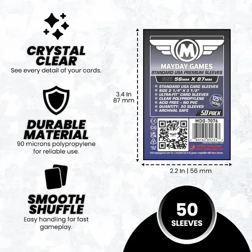 Miniatura 4 de Mayday Games MDG-7076 - Fundas para tarjetas de alta calidad estándar de EE. UU., fundas transparentes para juegos de mesa y tarjetas fotográficas