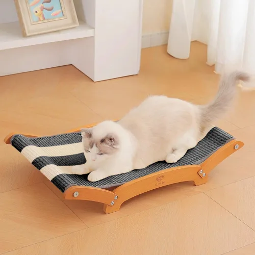 Miniatura 11 de Cama rascador de sisal extra grande para gatos, poste rascador duradero para gatos con hamaca para gatos de interior, tumbona y dormir y arañazos