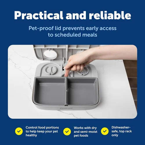 Miniatura 9 de PetSafe Analog 2 Comedero Programable para 2 Comidas para Mascotas, Comedero Automático para Perros y Gatos - Dispensador de Comida Seca