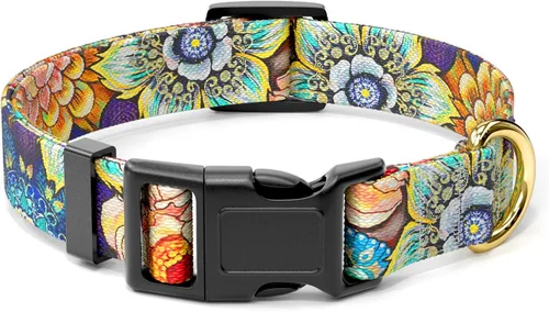 Miniatura 30 de Rnivvi Collar para perros pequeños, lindo collar floral resistente ajustable para cachorros con hebilla de liberación rápida para niño, niña