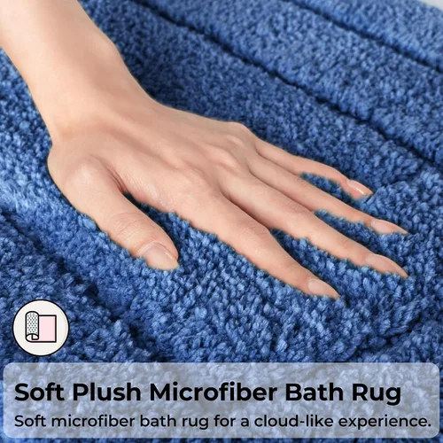 Miniatura 3 de GRANNY SAYS Juego de 2 alfombras de baño suaves para baño, alfombras de baño antideslizantes y lavables, alfombras de baño absorbentes para bañera