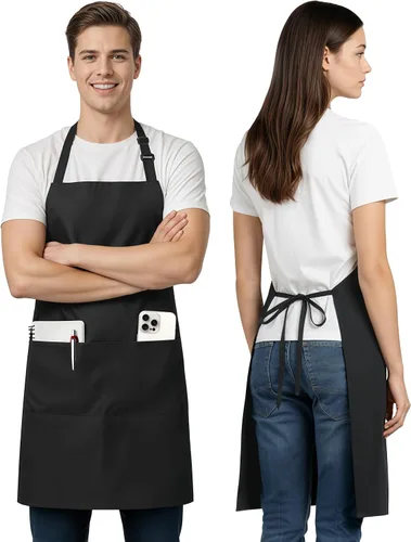 Miniatura 2 de Utopia Kitchen 1 Pack Bib Apron, Adjustable Cooking Apron with 2 Pockets, Water Resistant, Chef Kitchen Apron for Women Men