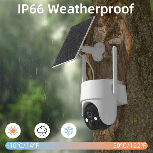 Miniatura 6 de Rraycom Cámara de seguridad celular 4G LTE inalámbrica para exteriores, paquete de 2 cámaras sin WiFi con energía solar, vista en vivo 2K 360°