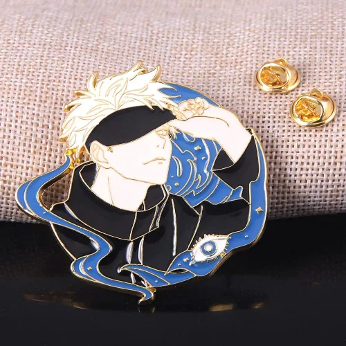 Miniatura 3 de Jujutsu Kaisen - Alfileres esmaltados con figura de anime Satoru regalos divertidos para los amantes del anime