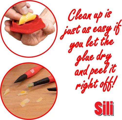 Miniatura 7 de Sili Cápsula de pegamento y 3 cepillos de micro pegamento Sili con tapa sellable multipropósito/soporte para cepillos de pegamento • Punta fina •