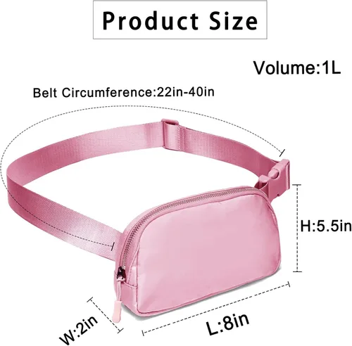 Miniatura 56 de Riñonera, bolsa para cinturón, correa ajustable ajustable de 40 pulgadas, para mujeres y hombres