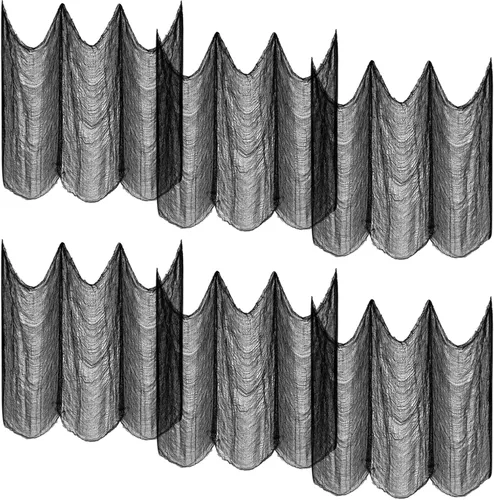 Miniatura 8 de ZeeDix Paquete de 6 paños espeluznantes negros de Halloween de 30 x 75 pulgadas, decoración de Halloween, tela de gasa espeluznante negra